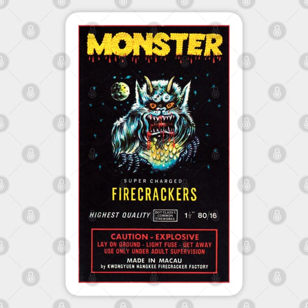 Vintage Monster Firecrackers Sticker by namelessshape